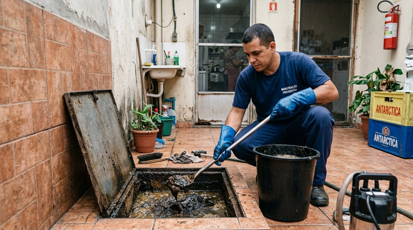 Limpeza de Caixa de Gordura com Equipe em Maceió‑AL